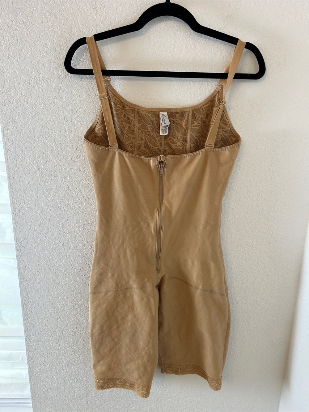 Leonisa Nude/Tan Shapewear Bodysuit with zip size Xl
